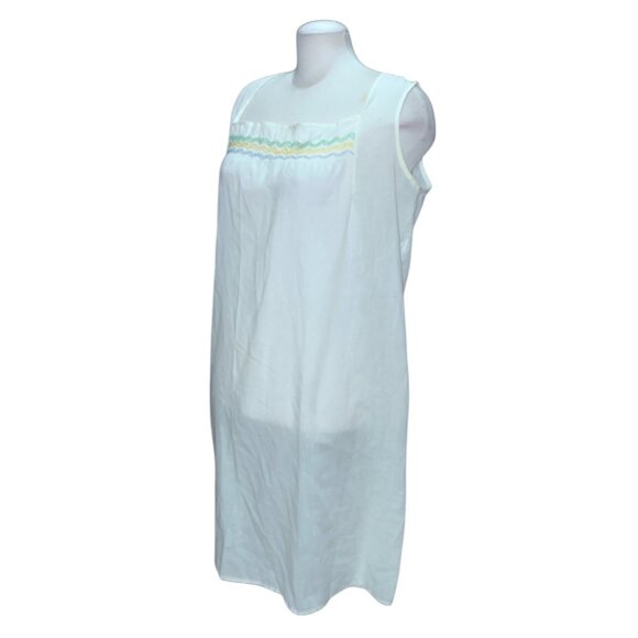 Vintage Sears Womens Sleeveless Nightgown With Embroidered Yoke Sz Small Womens - Picture 7 of 13